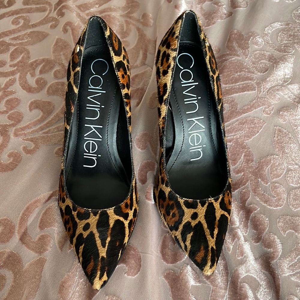 Calvin Klein leopard heels